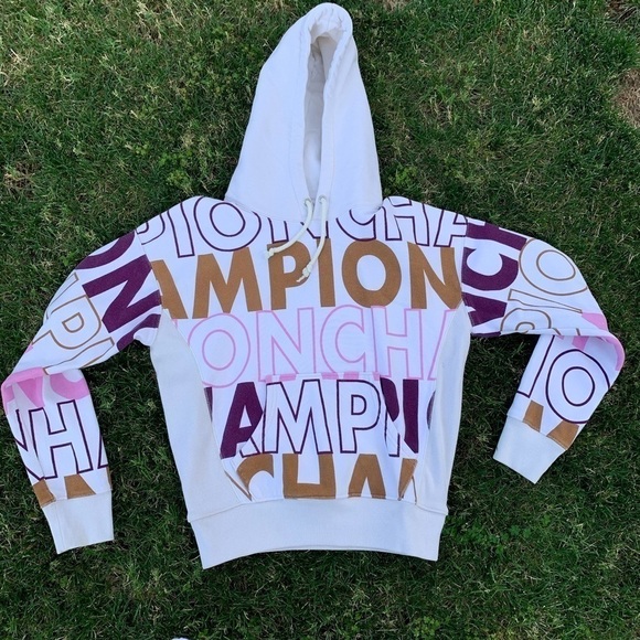 Champion Women’s Reverse Weave All-Over Print Hoodie Sweatshirt S - Picture 2 of 6